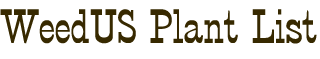 WeedUS Plant List