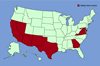 Click for distribution map of giant reed; wild cane; cana brava; carrizo.